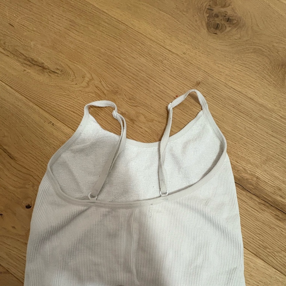 White Ribbed Tank Top